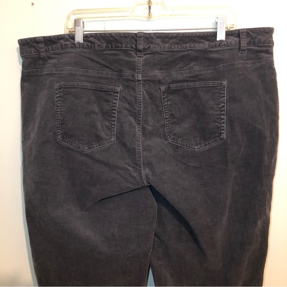 Charter Club Dark Gray Corduroy Pants with Flat Front, Straight Leg, size 20W - Picture 4 of 10